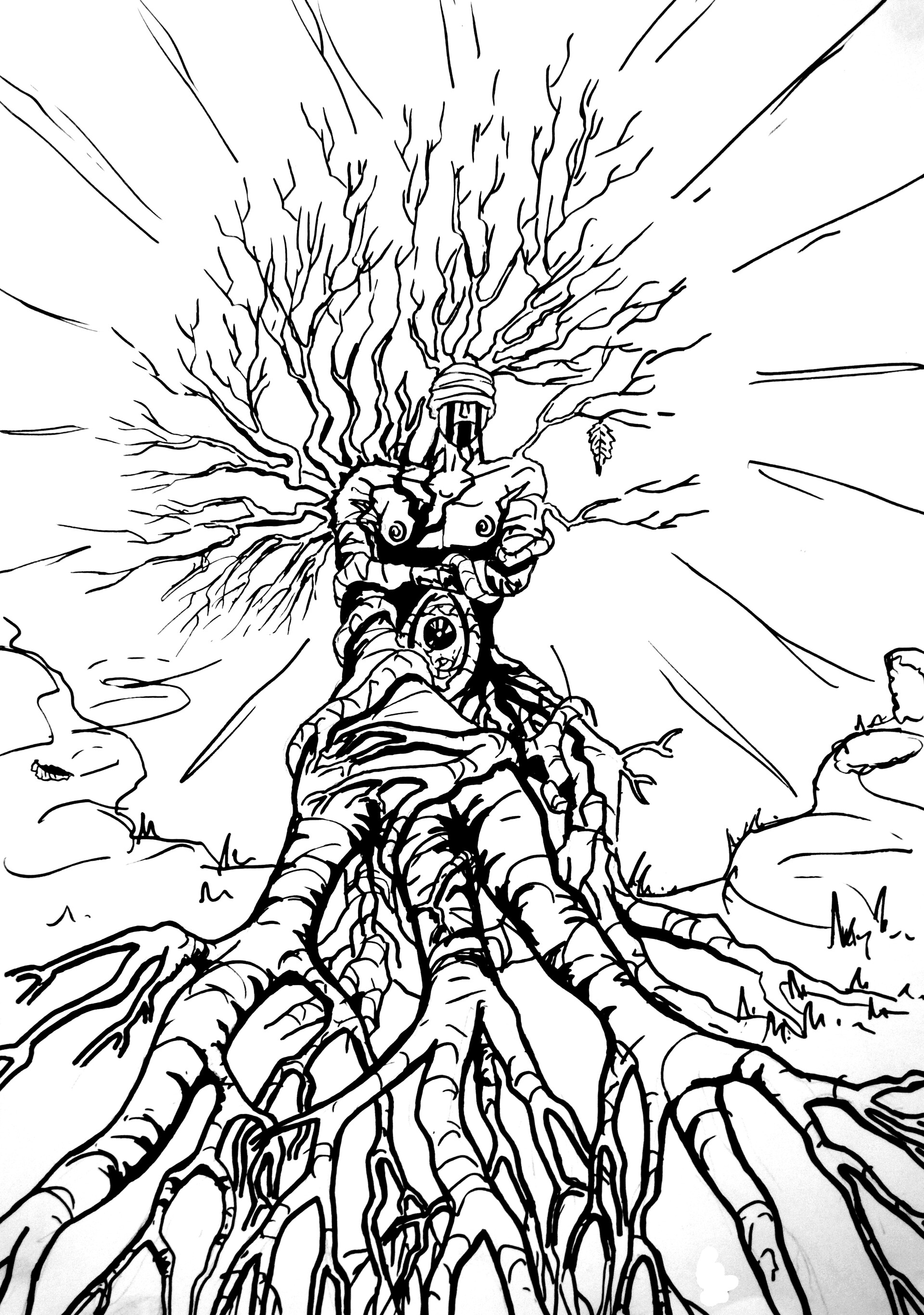 Artstation 024 Old Drawings Tree Man Madcarak Laurent Aubouy