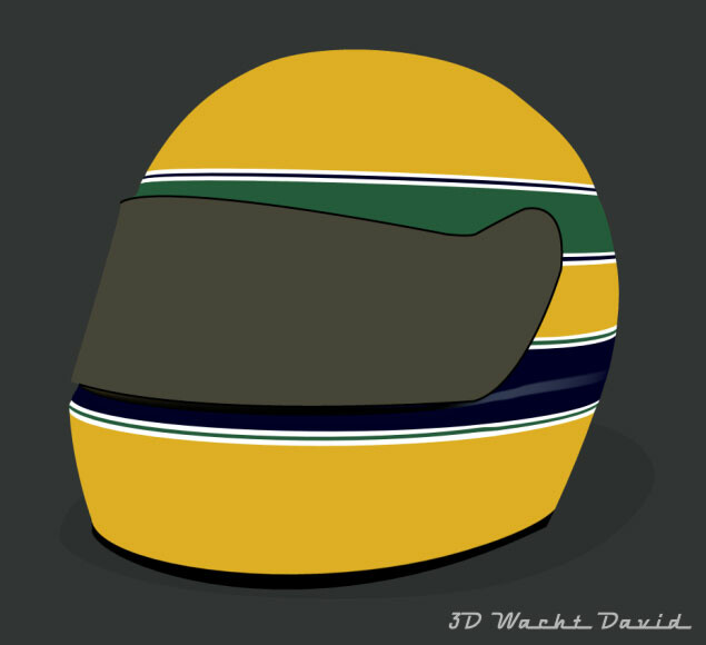 David Wachtarczyk - Ayrton Senna Helmet vector art