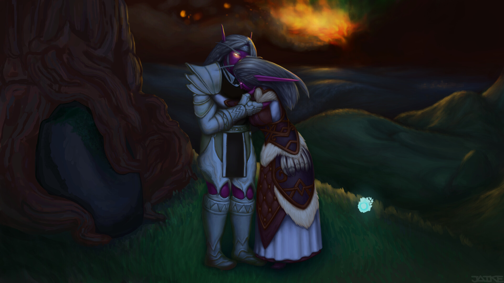 Artstation Jaike And Surinya At The Burning Of Teldrassil
