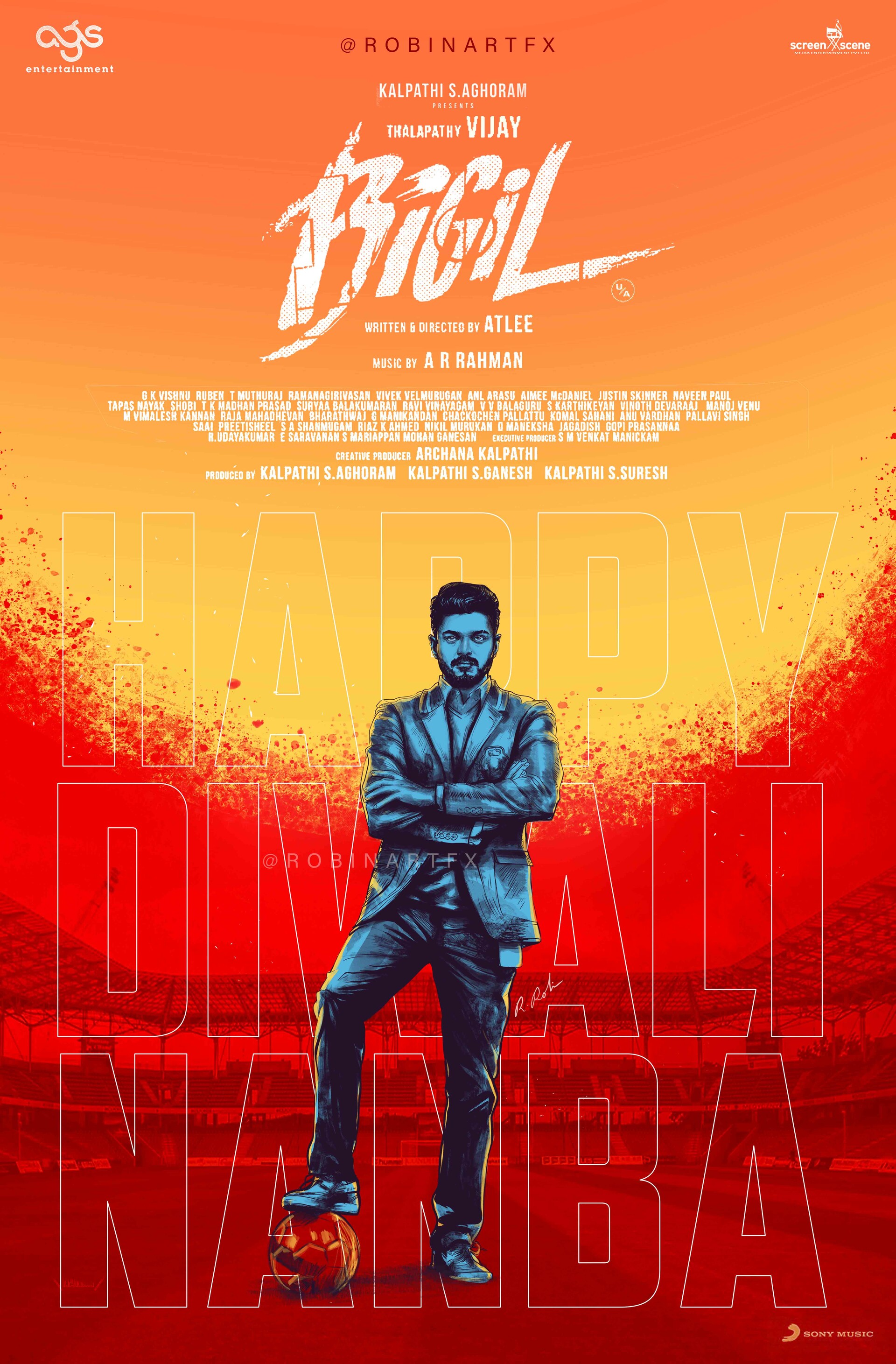 Artstation Bigil Movie Fanart Robin Son Box office collection, budget, first look posters, movies picture, release bigil is an indian tamil language sports action film. artstation bigil movie fanart robin son