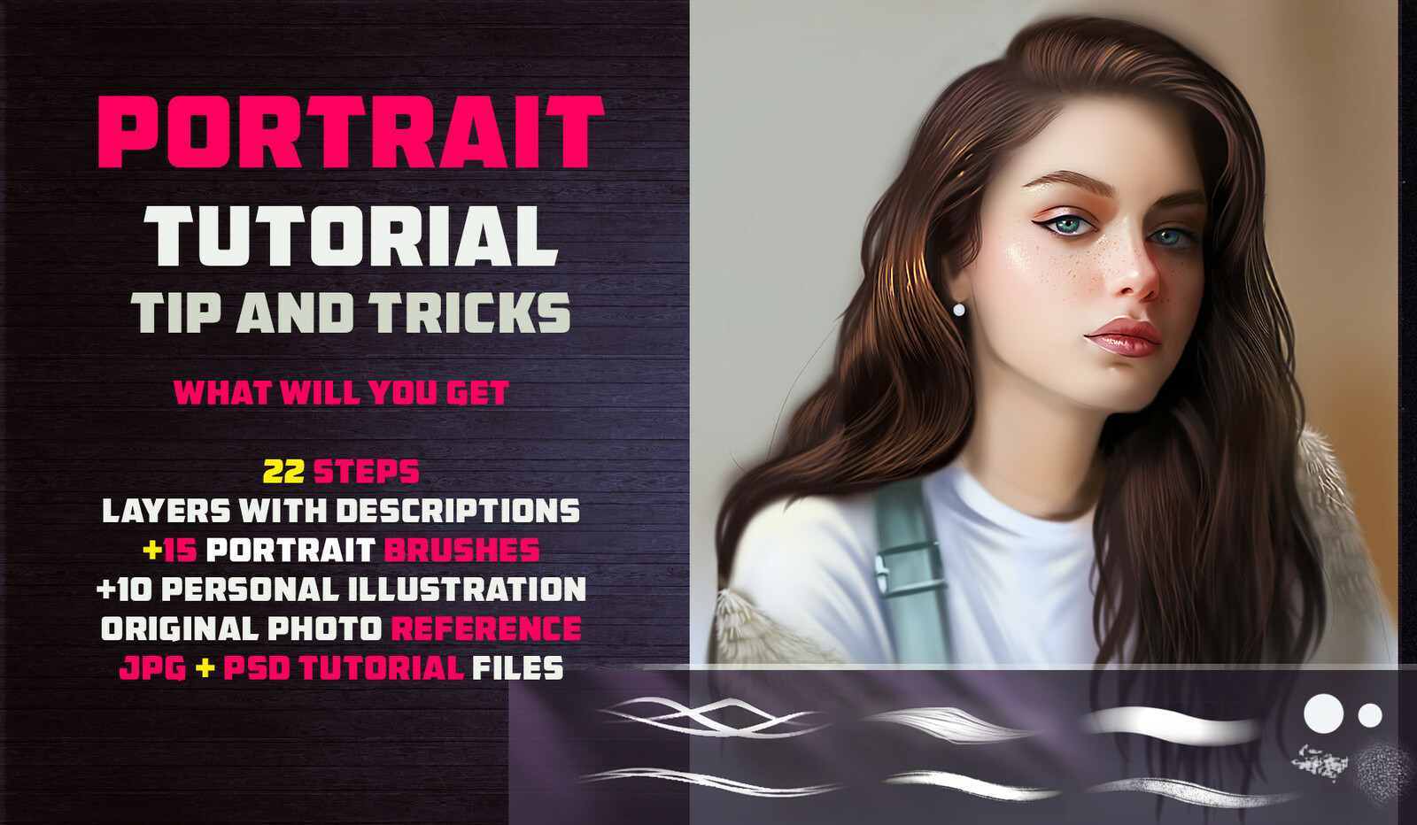 Artstation marketplace:
https://www.artstation.com/vurdem/store/2qOv/portrait-tutorial-15-brushes-tip-and-tricks-photoshop