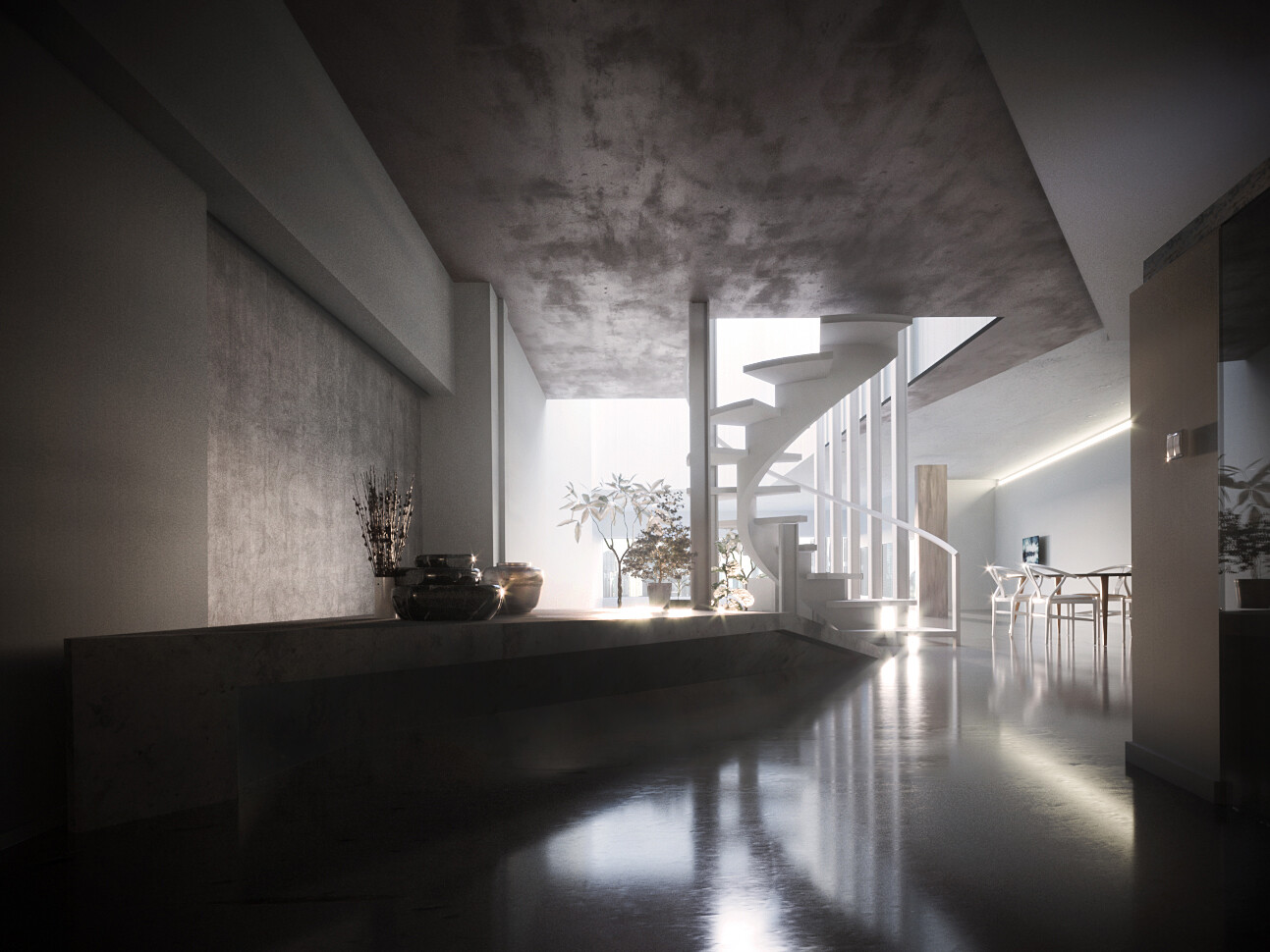 architecture visualization of sky villa