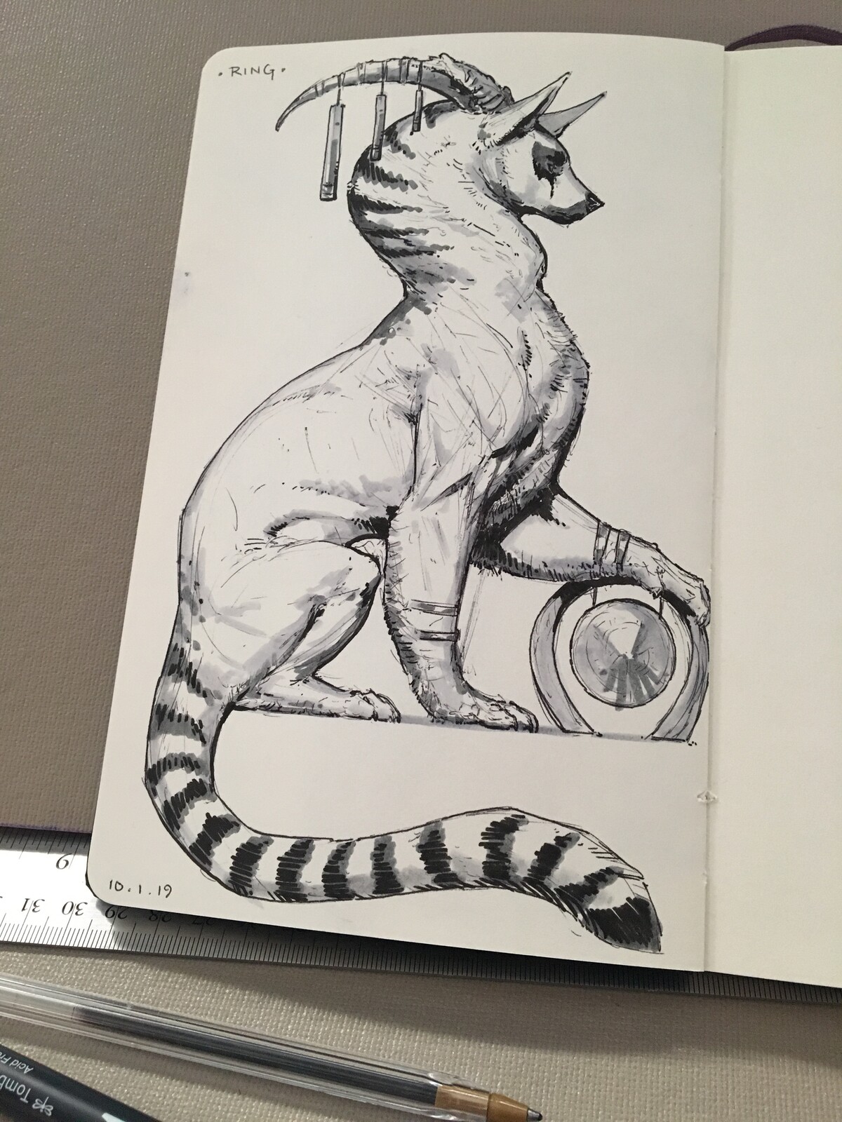 Day 1 of inktober 2019! Ring. Went in a few directions for this one. 👍