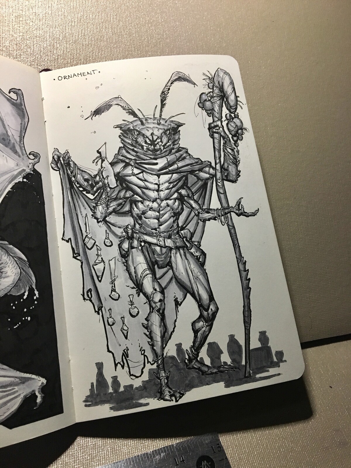 Day 17 of inktober 2019! Ornament! Just your average bug salesman trying to sell you Knickknacks and random things that you probably don’t need. 👍