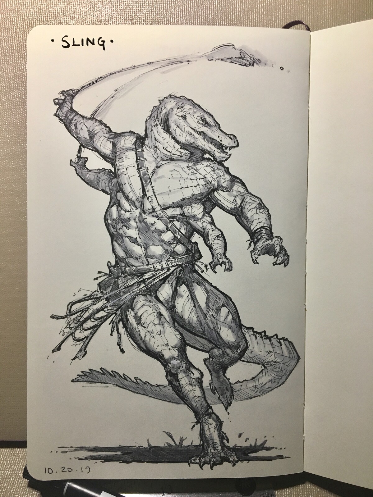 Day 19 of inktober 2019! Sling! Outta the way for the Four armed Gator dude!!😱🐊 What is it with me and the four armed characters right now? 😅