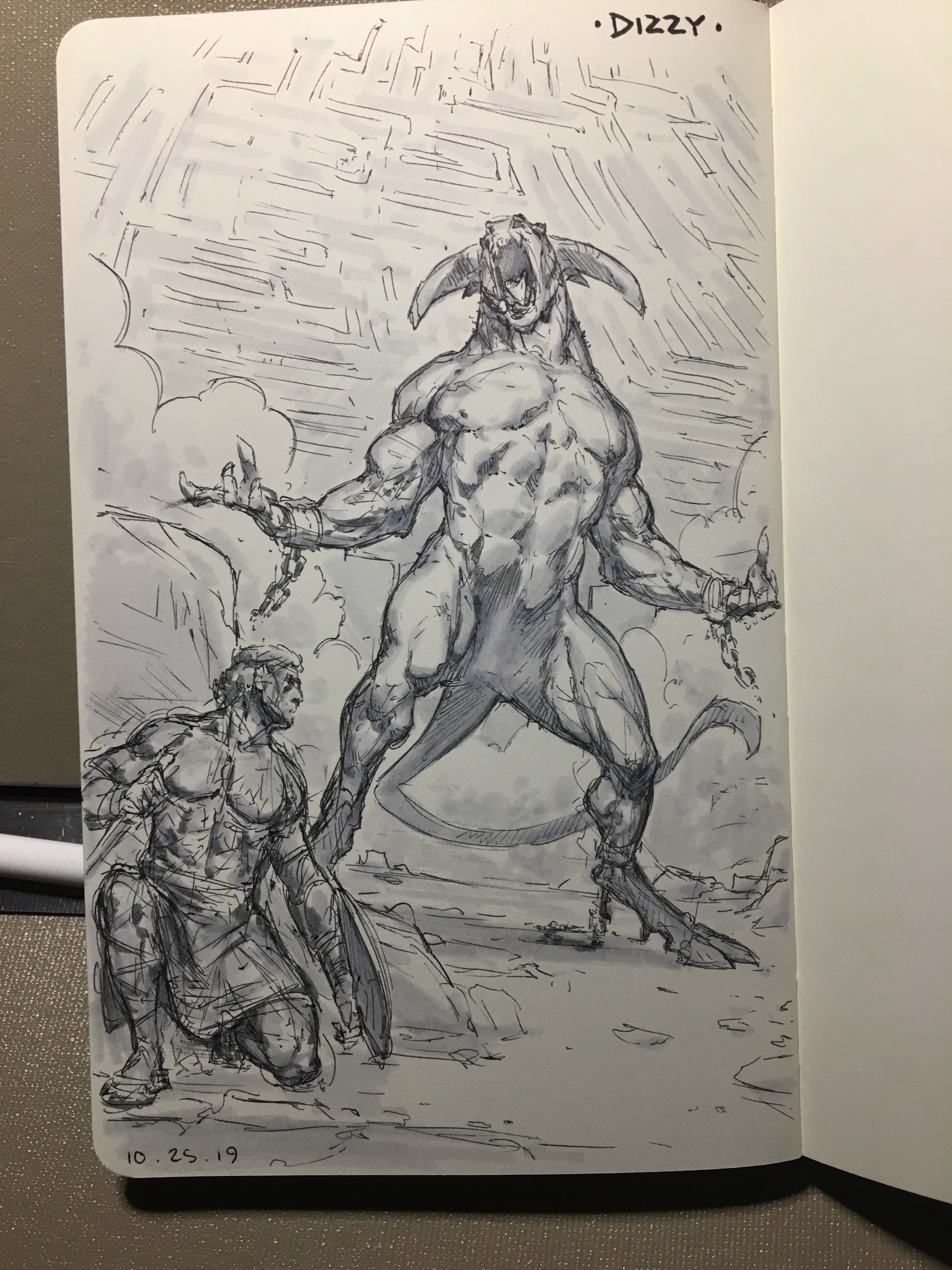 Day 24 of inktober 2019! Dizzy! Battling the Minotaur while keeping track of where you are in the Maze may prove to be highly disorienting!! 😱