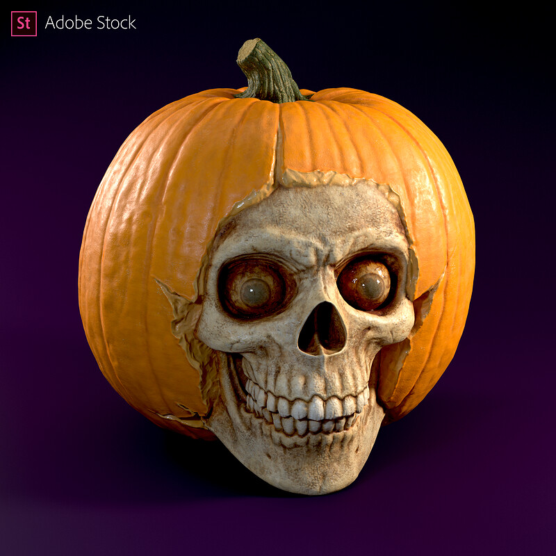 Adobe Stock | Pumpkin Skull