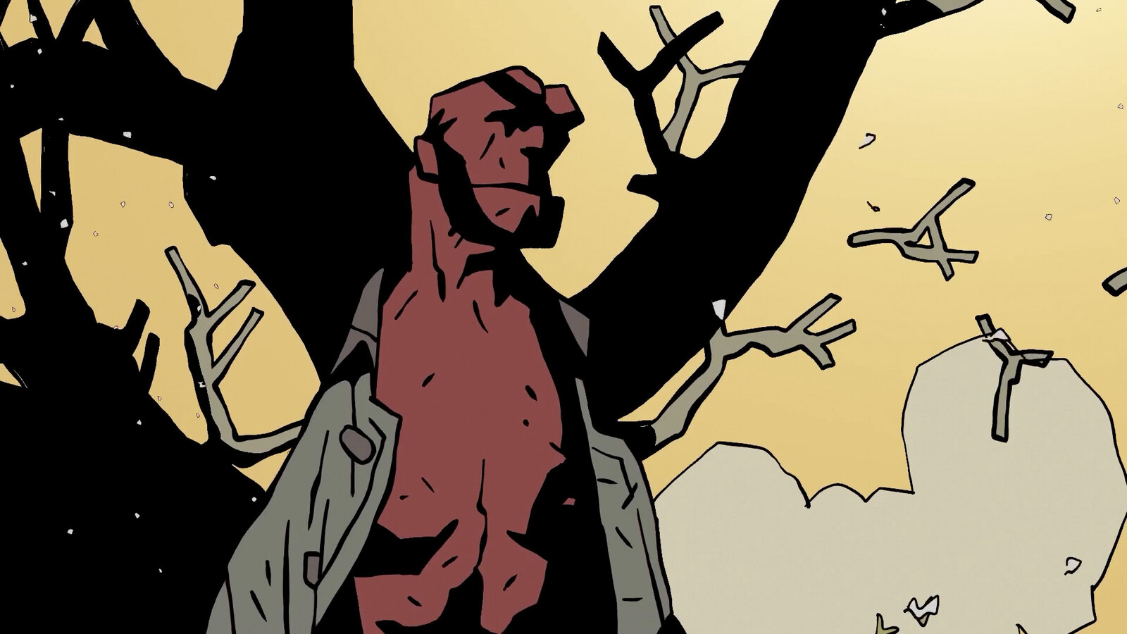 blender 2.8 grease pencil - illustration test  - hellboy