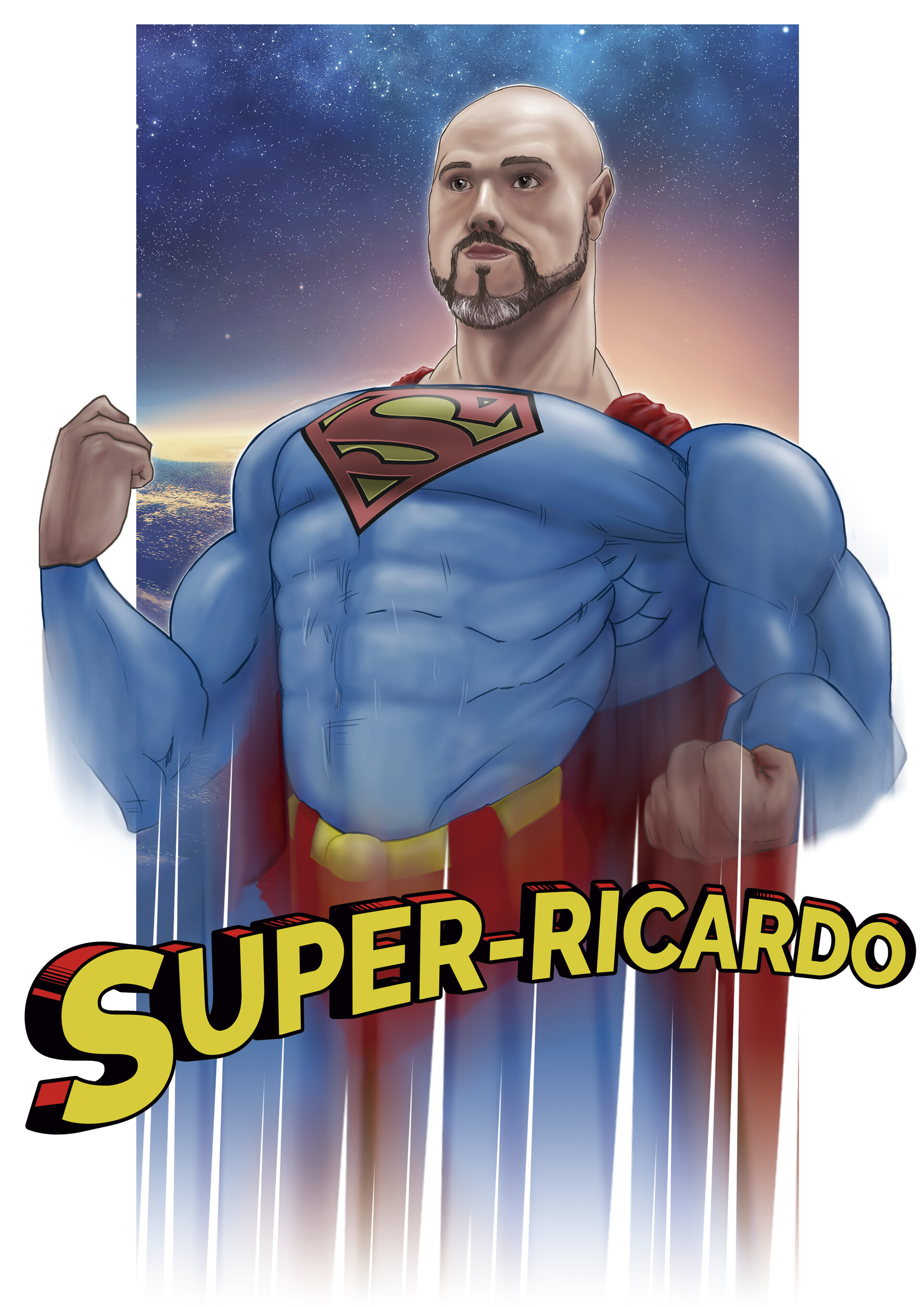Alvaro Martin Bazan Superman Caricatura Personalizada