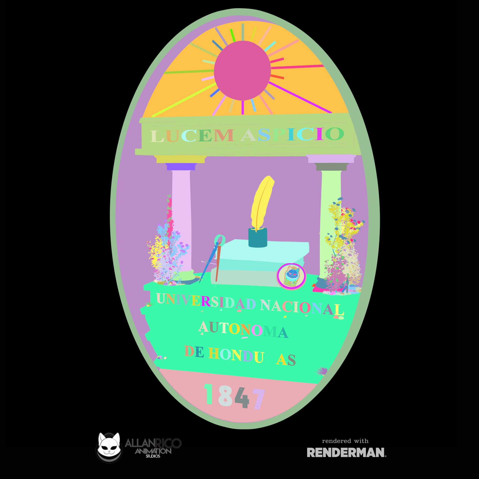 pix Unah Logo allan rico realistic cgi unah logo