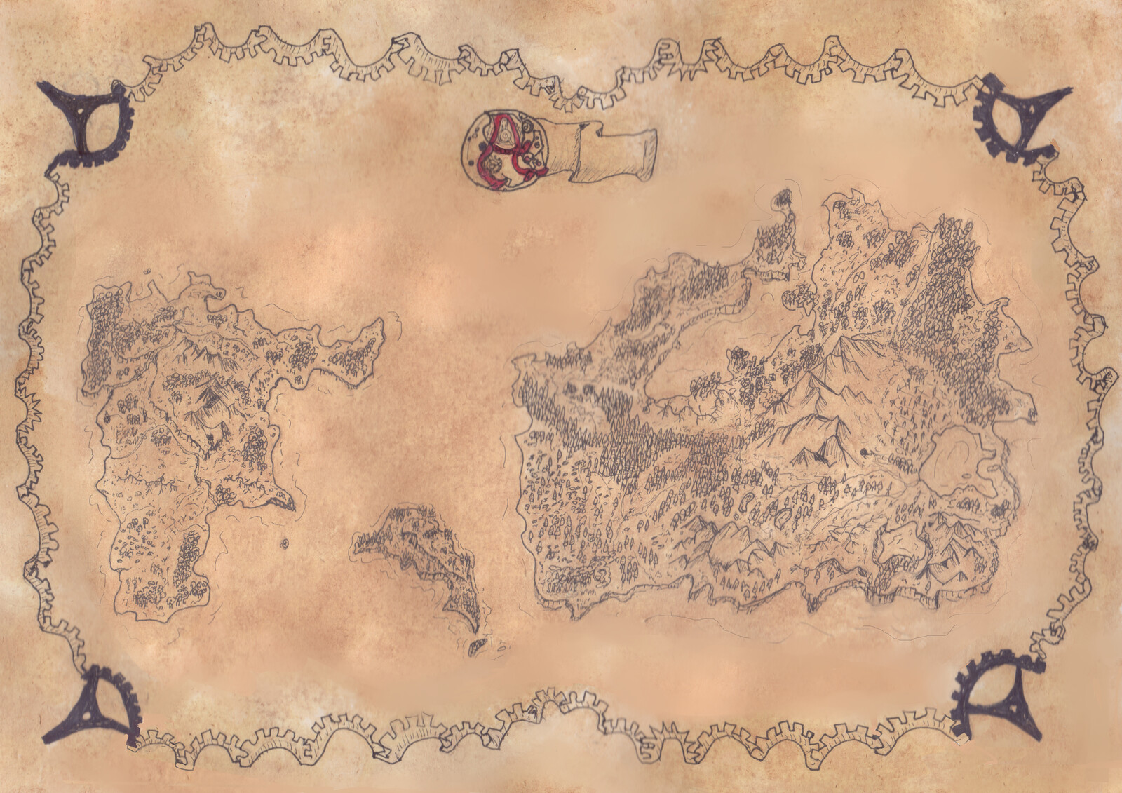 Artstation Cartography Fantasy Steamworld Map Anchor Aurelia Cetinn