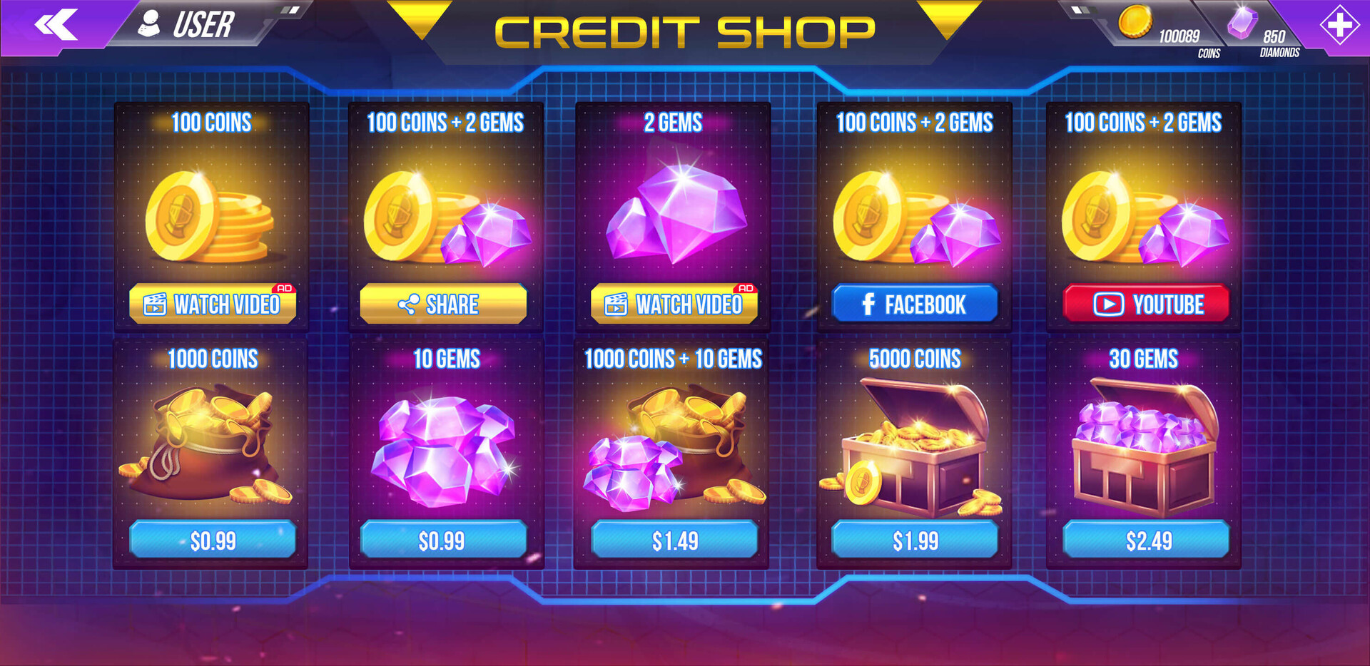 Artstation Sci Fi Credit Shop Ui Zeeshan Tariq