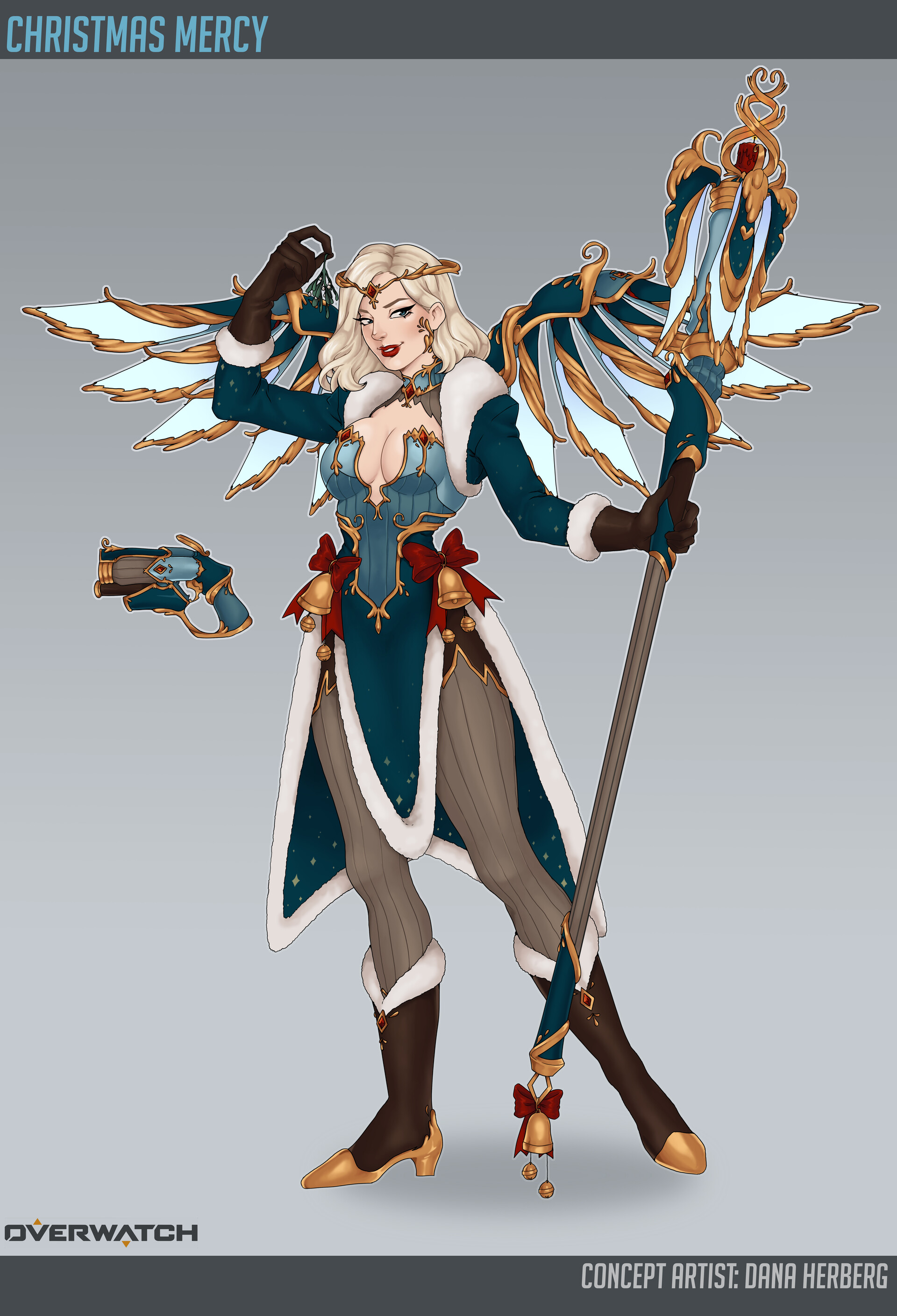 Christmas Mercy Skin Concept by Dana Herberg r/ImaginaryOverwatch
