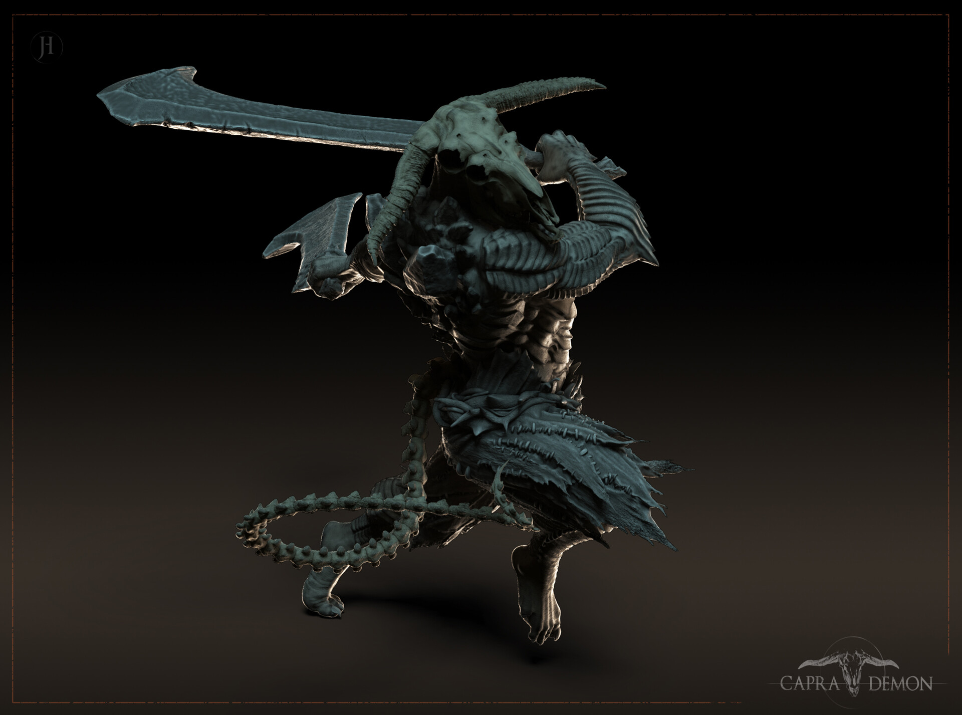 Artstation Dark Souls Capra Demon Jared Haley Titanite demon from the dark souls board game.