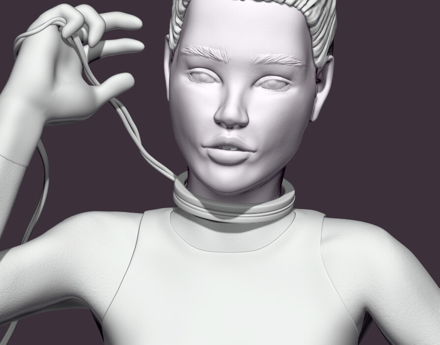 Create realistic character. Cellphone 3d character. realistic character damui. white 3d character idea. ai realistic character samui.