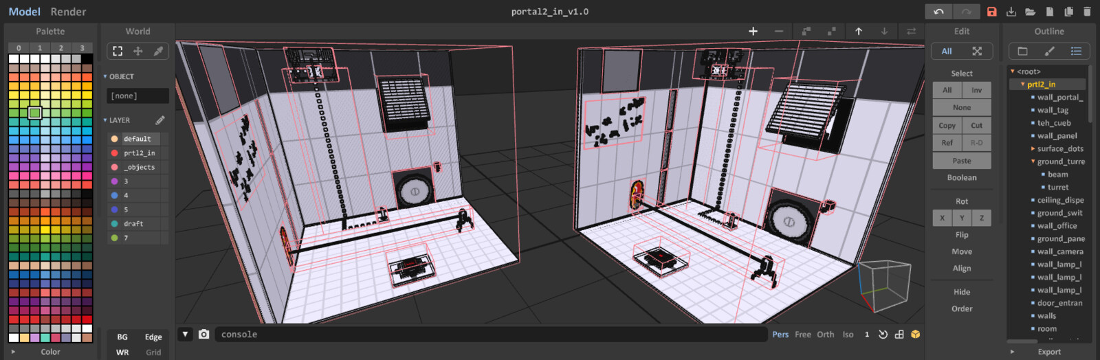 One Room: Portal 2
MagicaVoxel interface screenshot - November 2019