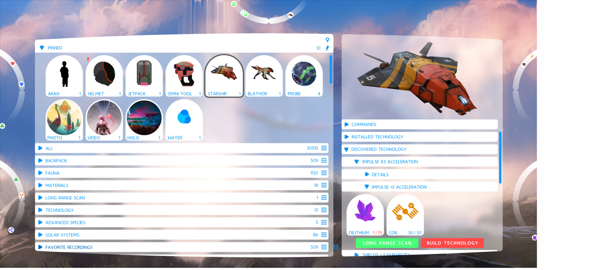 No Mans Sky Inventory Interface Concept Test