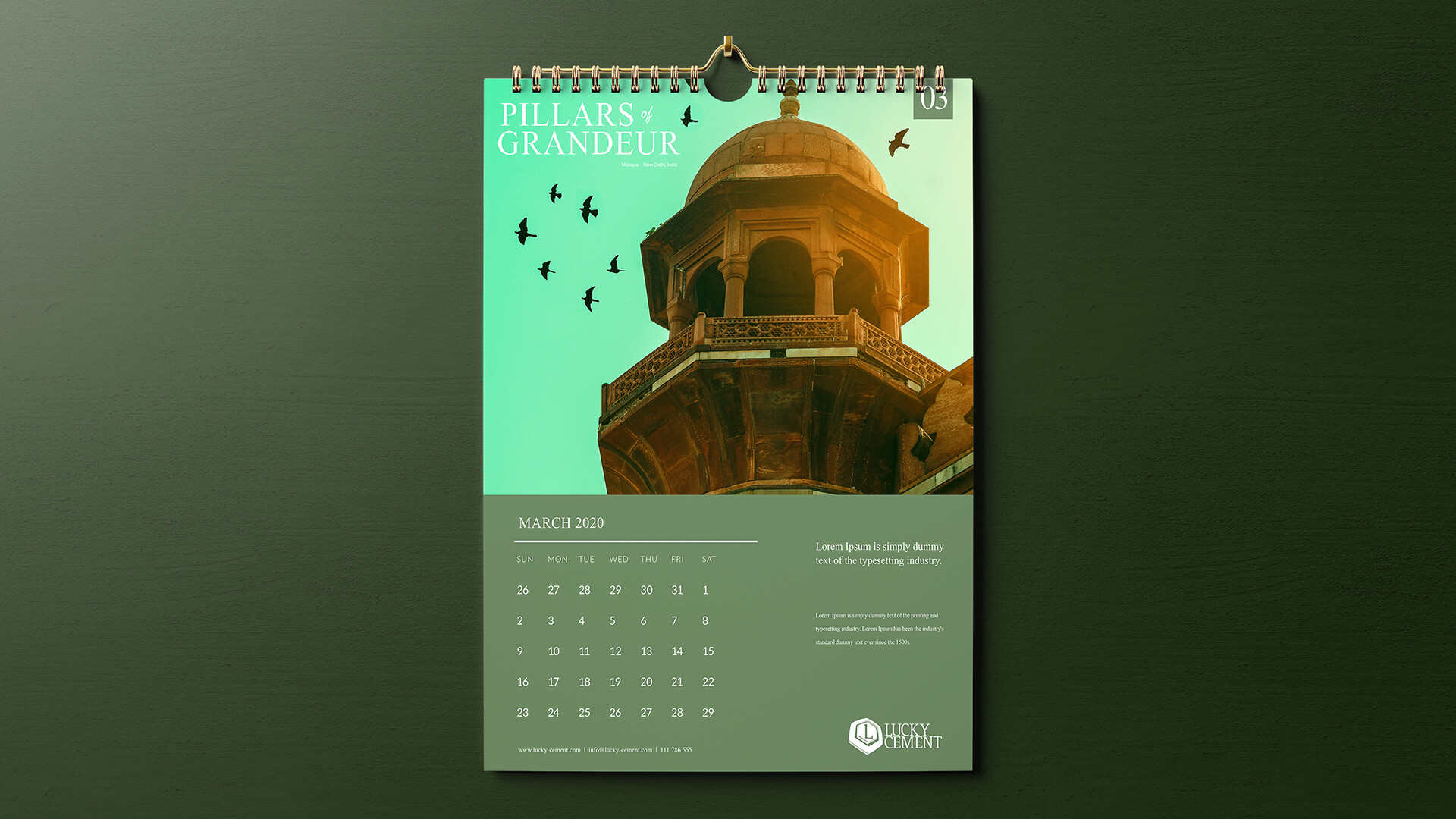 Artstation Lucky Cement Calendar Design Mohammad Nidal Khan
