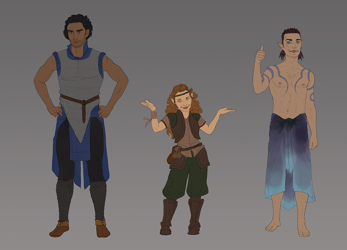 Base shape concepts for the characters. 