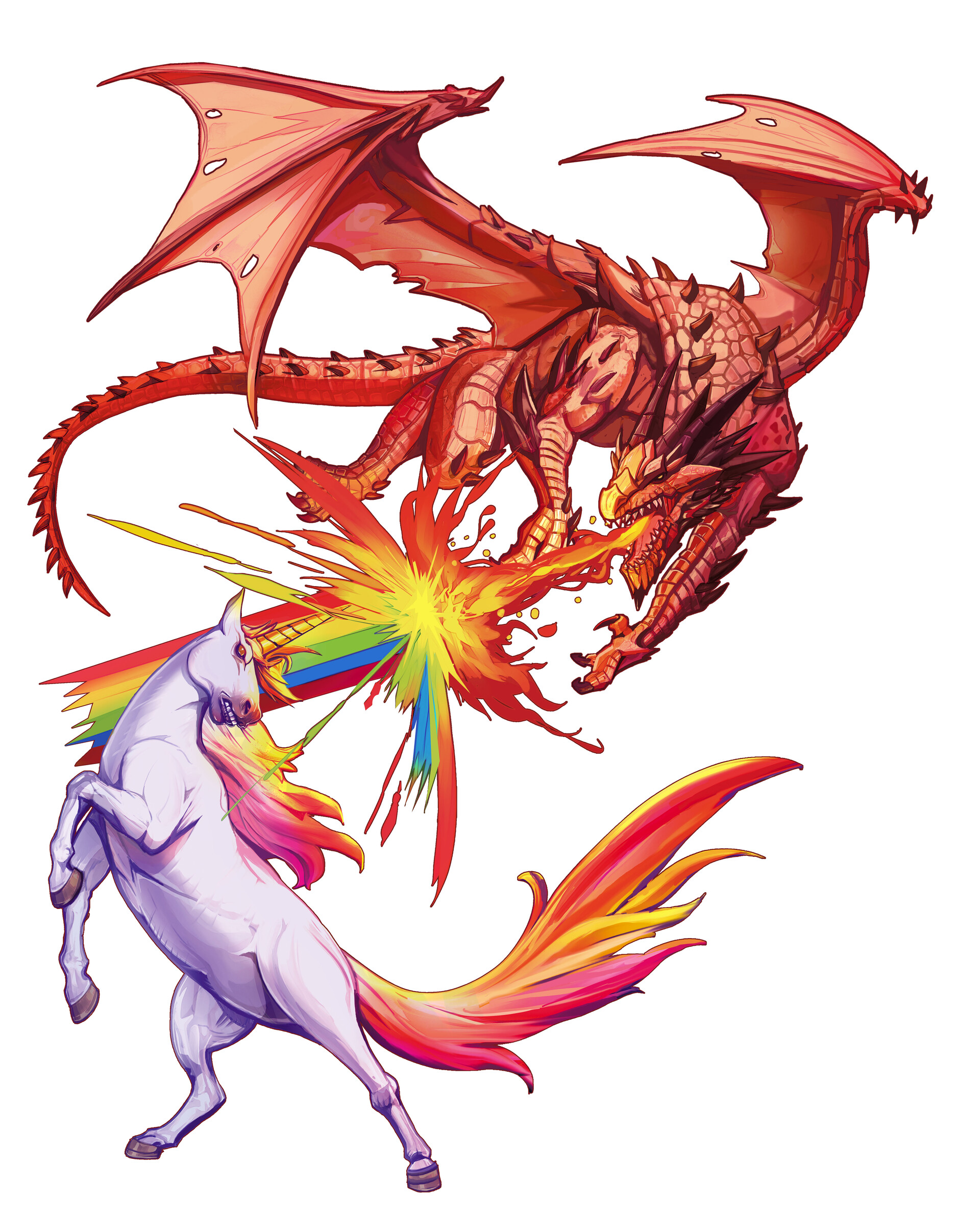 Dragon vs Unicorn by Long Chu / Shinji Studio : r/ImaginaryDragons