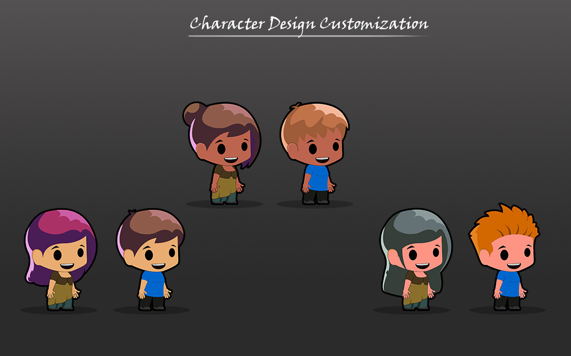 Artstation Simple 2d Character Customisation Ayan Roy