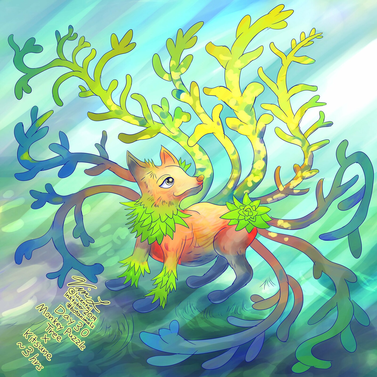 Day 30: Monkey Puzzle Tree x Kitsune