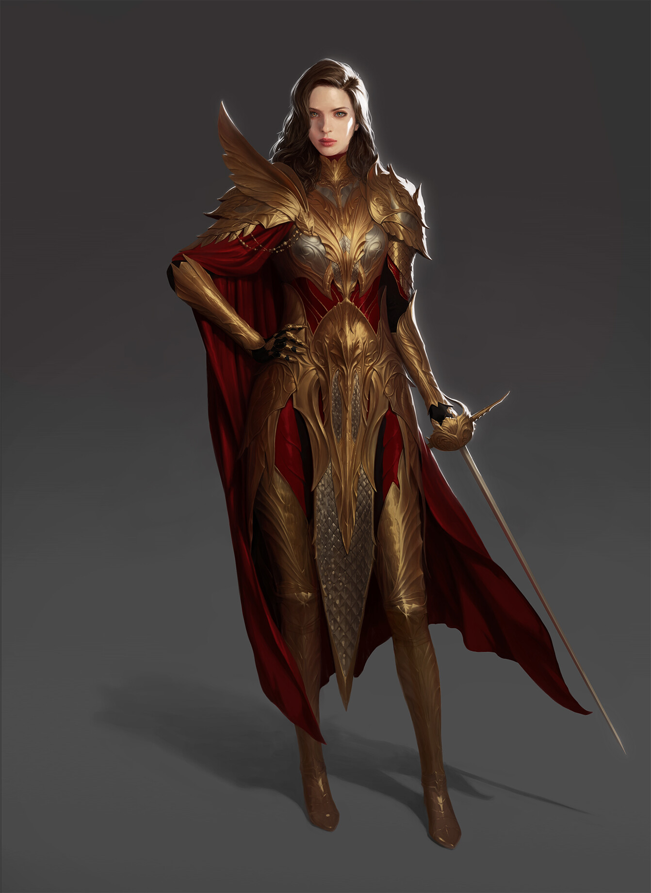 Artstation Knight In Golden Armor Kibaek Lee