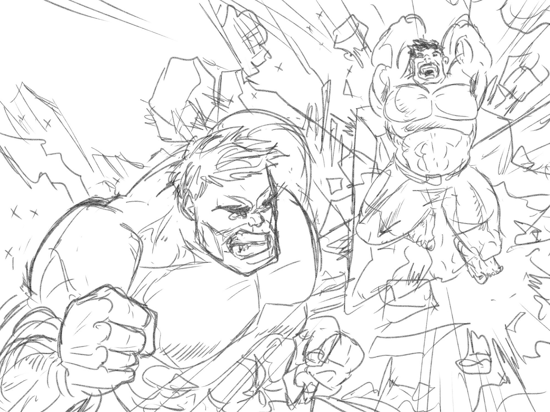 Hulk and Red Hulk art : r/drawing