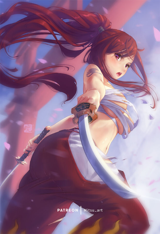Artstation Erza Fairy Tail Mitsu Art #фейри тейл #хвост феи #эрза #жерар #аниме #anime. artstation erza fairy tail mitsu art