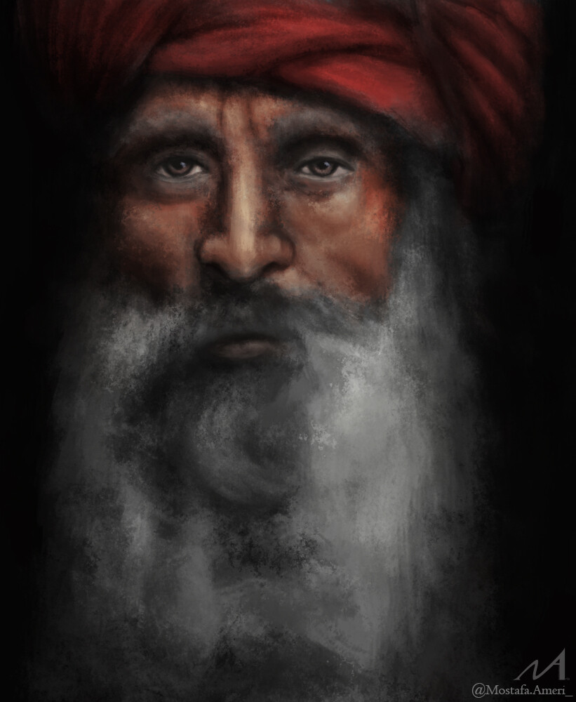 ArtStation - Portrait of an OldMan with long beard