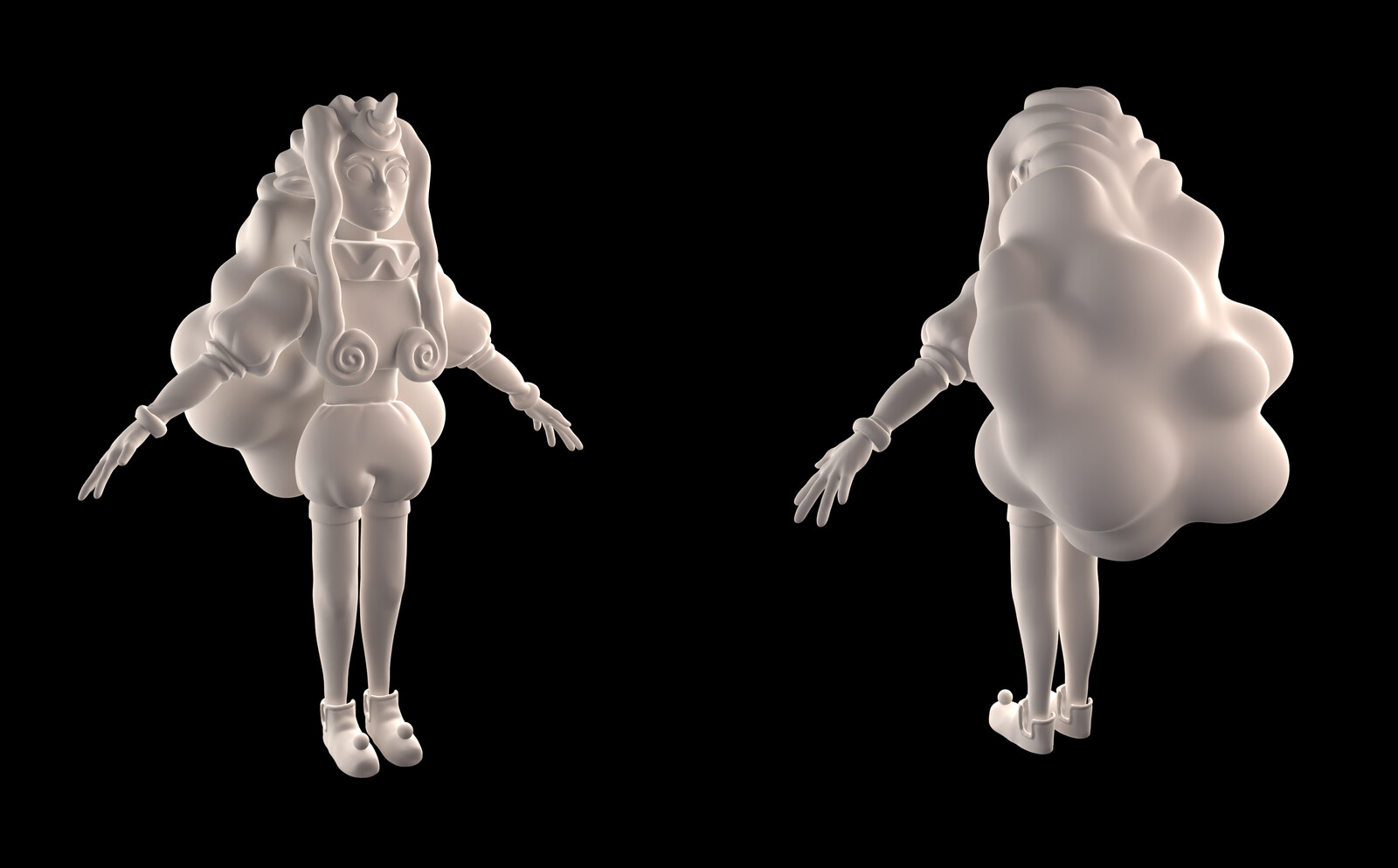 High res sculpts, created in zbrush