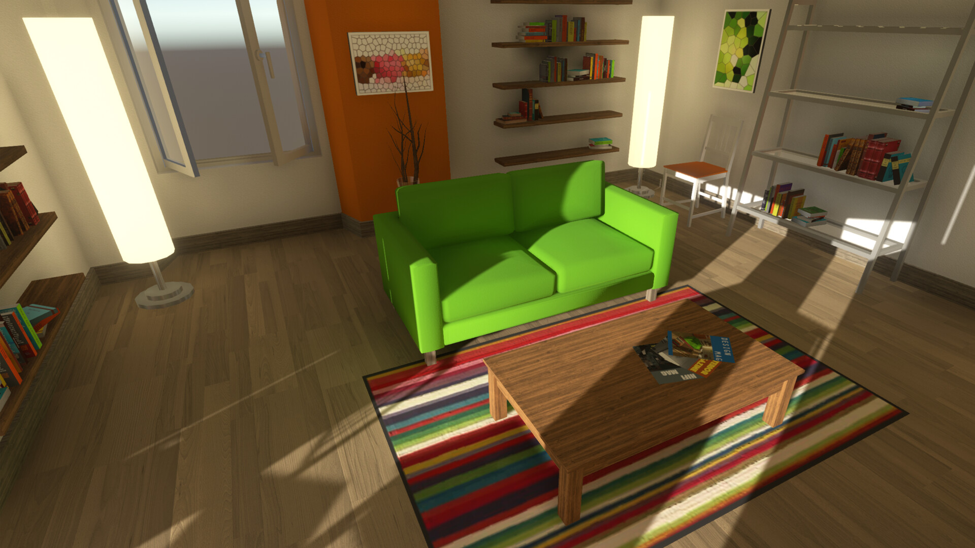 Artstation 3d Living Room For Mobile Creepy Cat