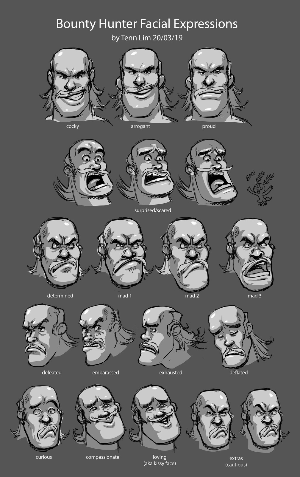The Bounty Hunter: Hero Facial Expressions