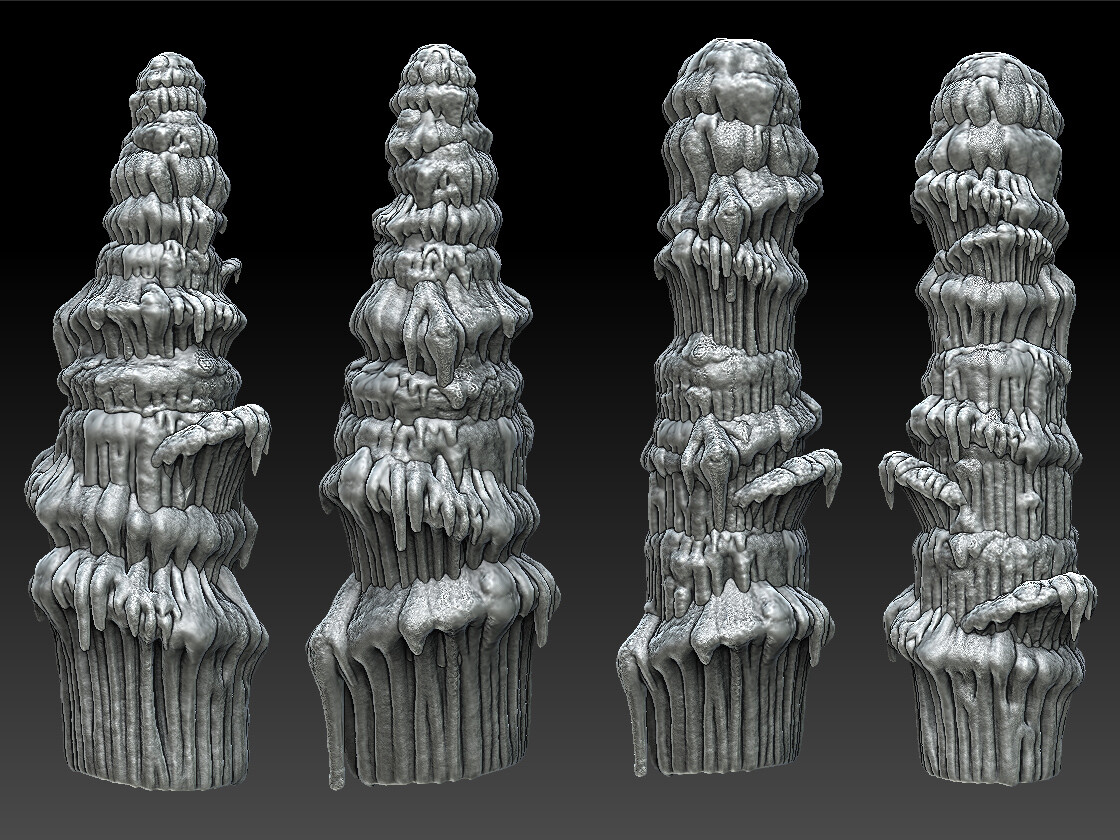 Zbrush sculpt for Stalactite assets created for ESO.