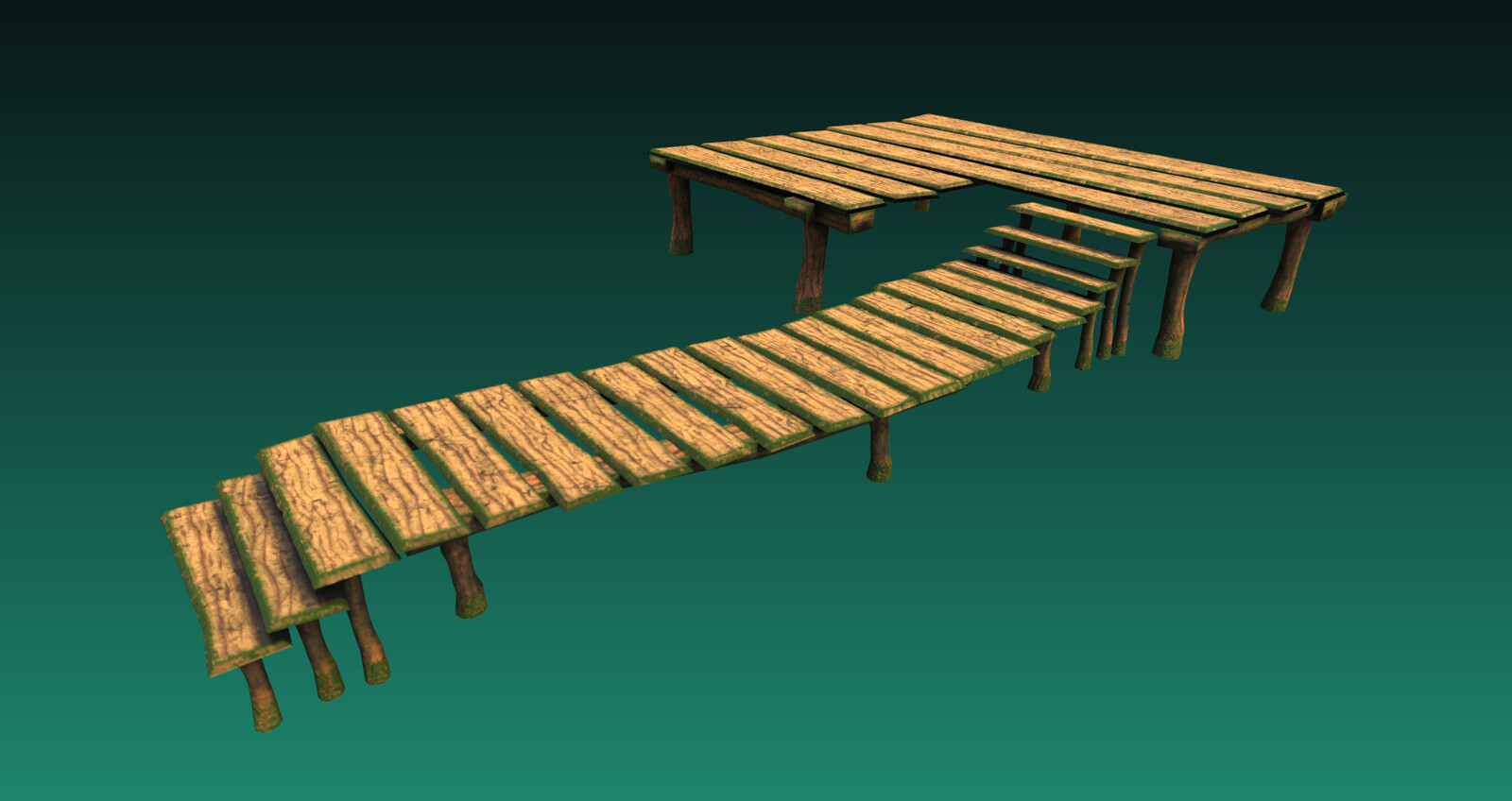 Low poly footbridge model