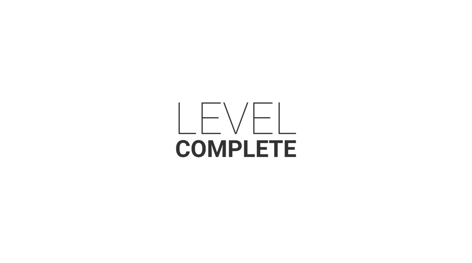 Level complete screen