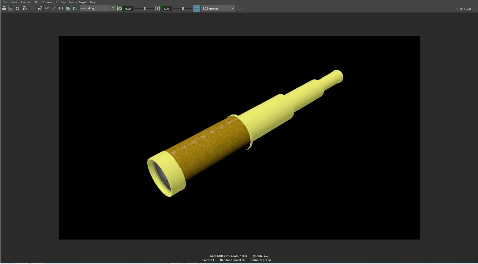 The final 3D model of the navy spyglass