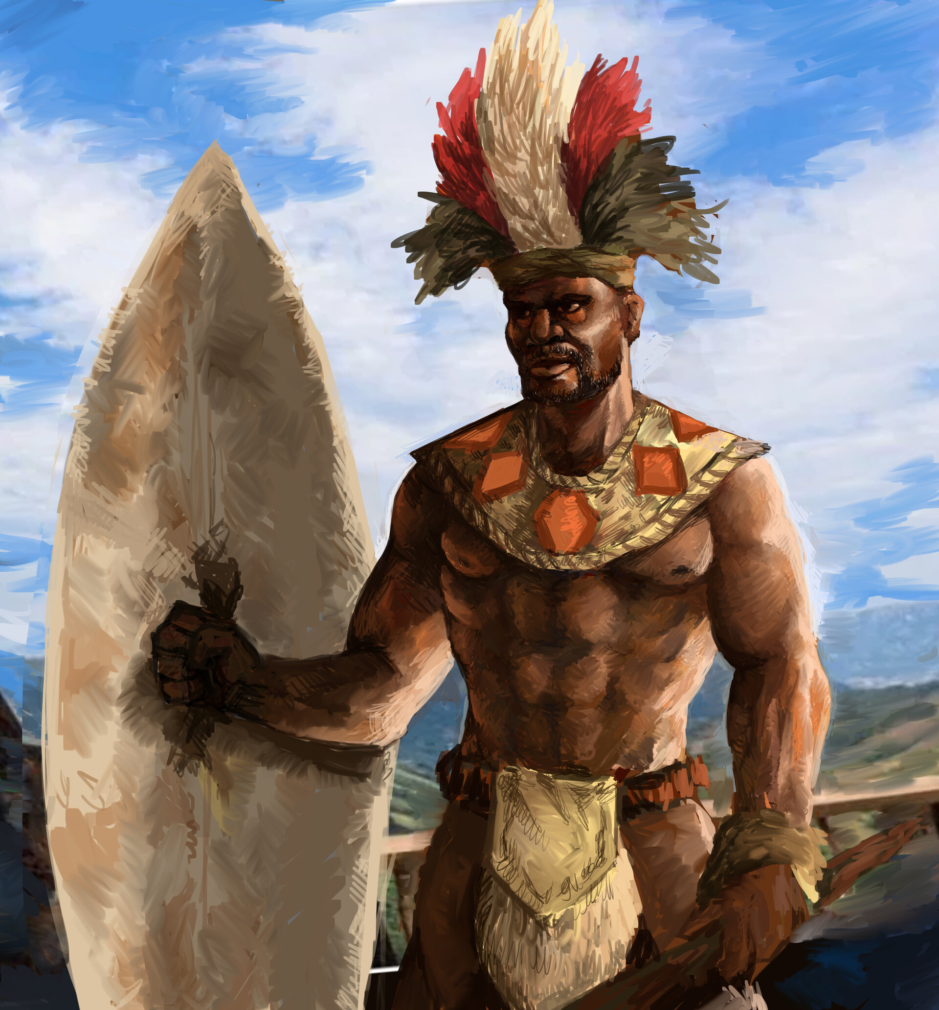 ArtStation Zulu Warrior speed paint