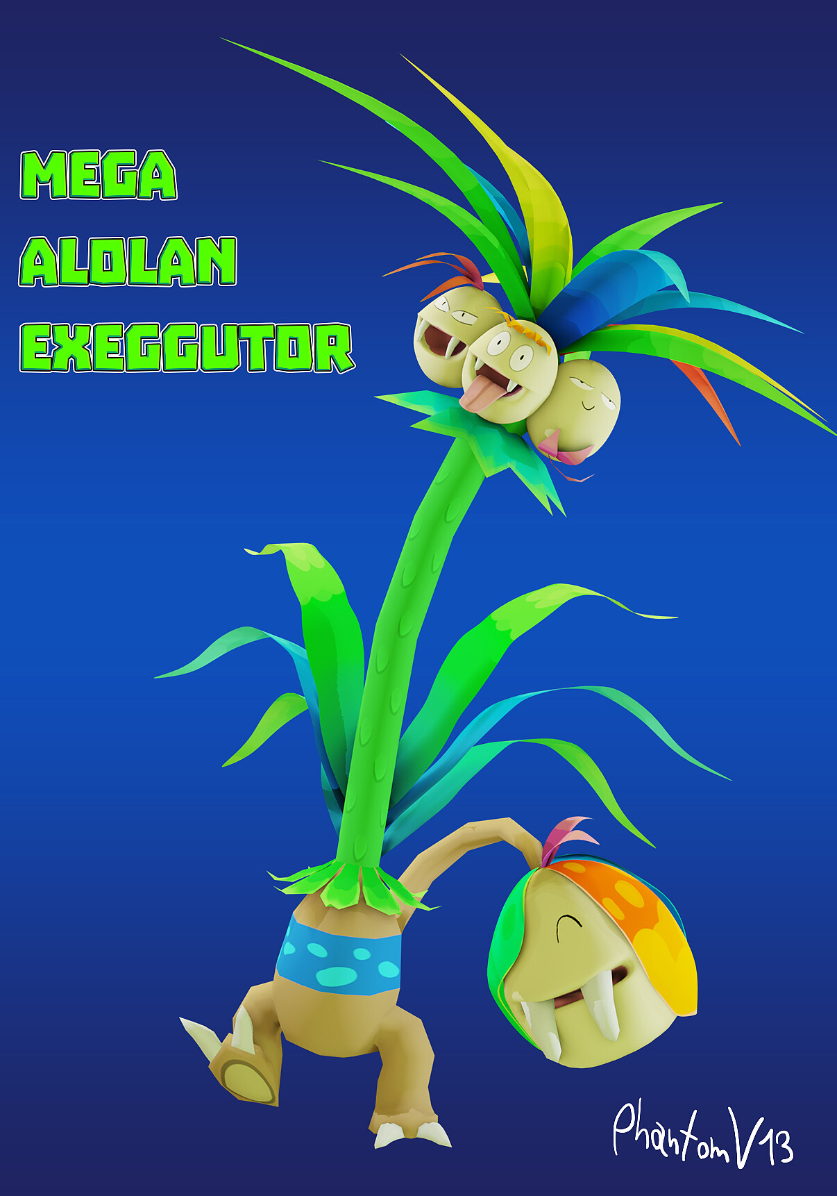 Artstation Mega Alolan Exeggutor Evangelos Callow