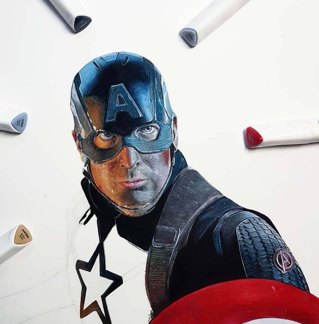 Learn How to Draw Captain America (Captain America) Step by Step : Drawing  Tutorials