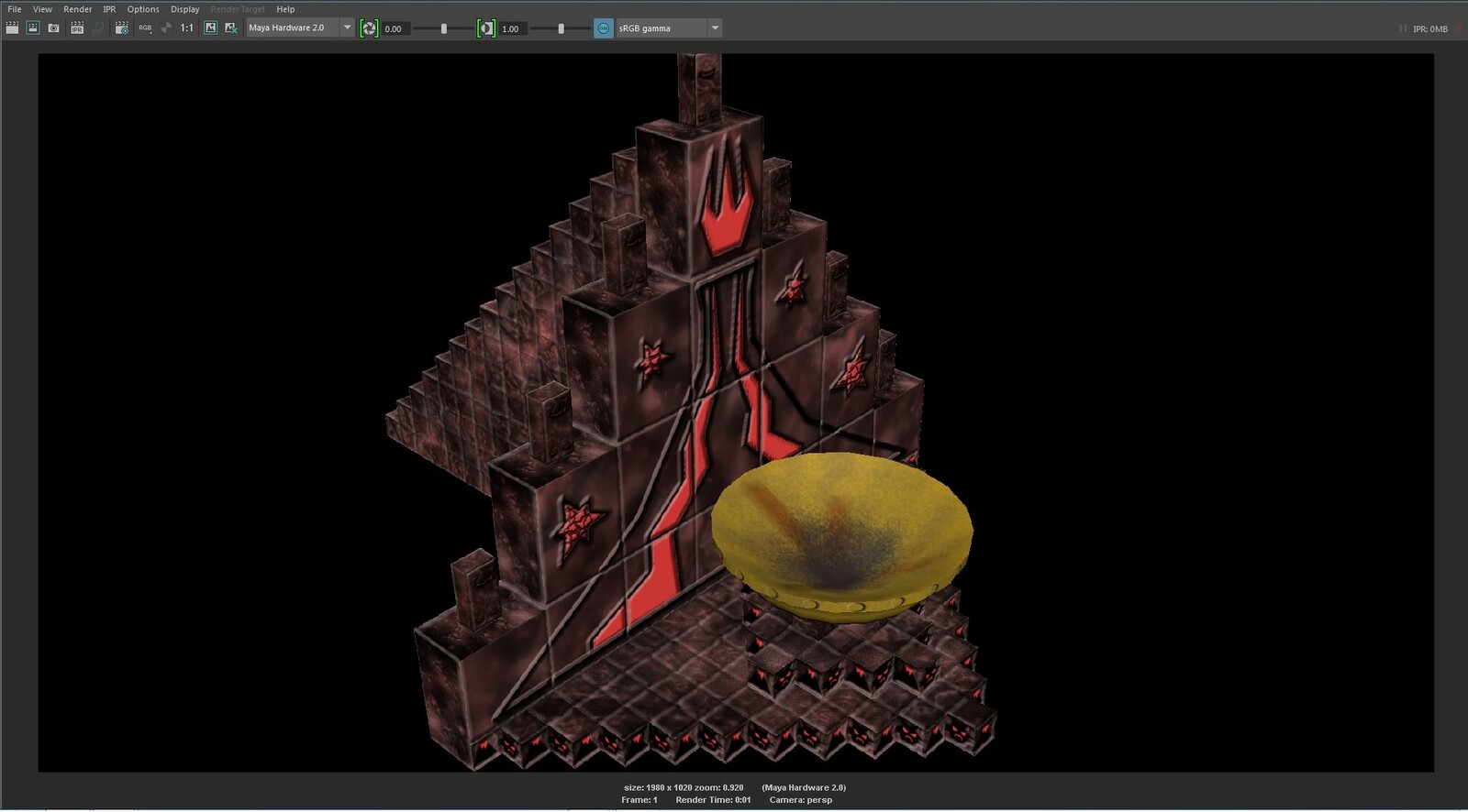 The final 3D model of the Inner Fire Sacrificial Shrine