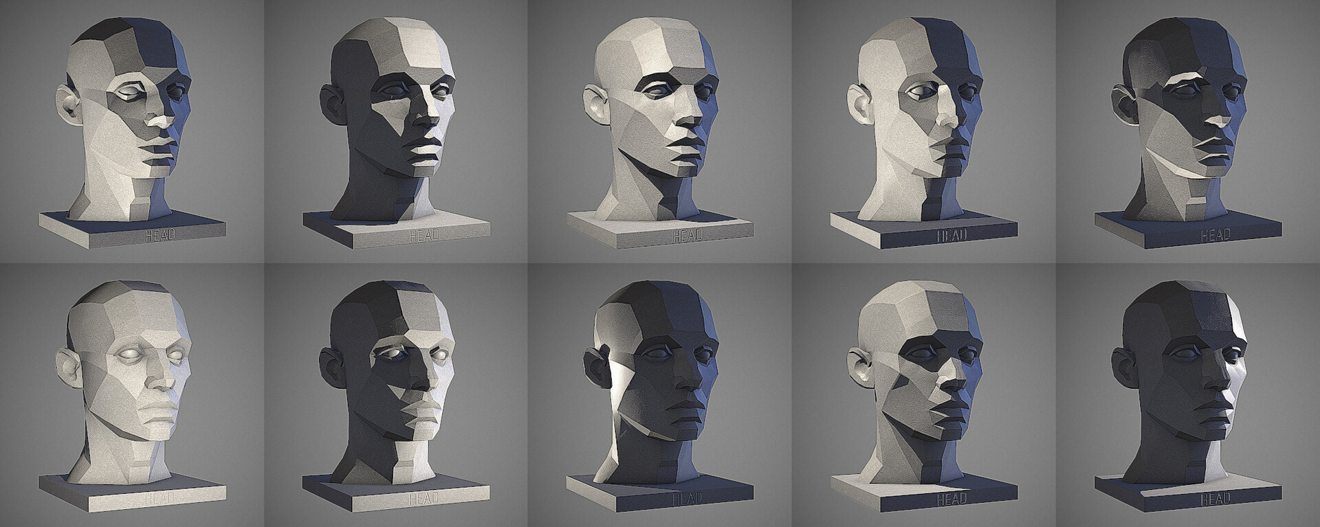 ArtStation - MALE HEAD, LIGHT REFERENCE TOOL