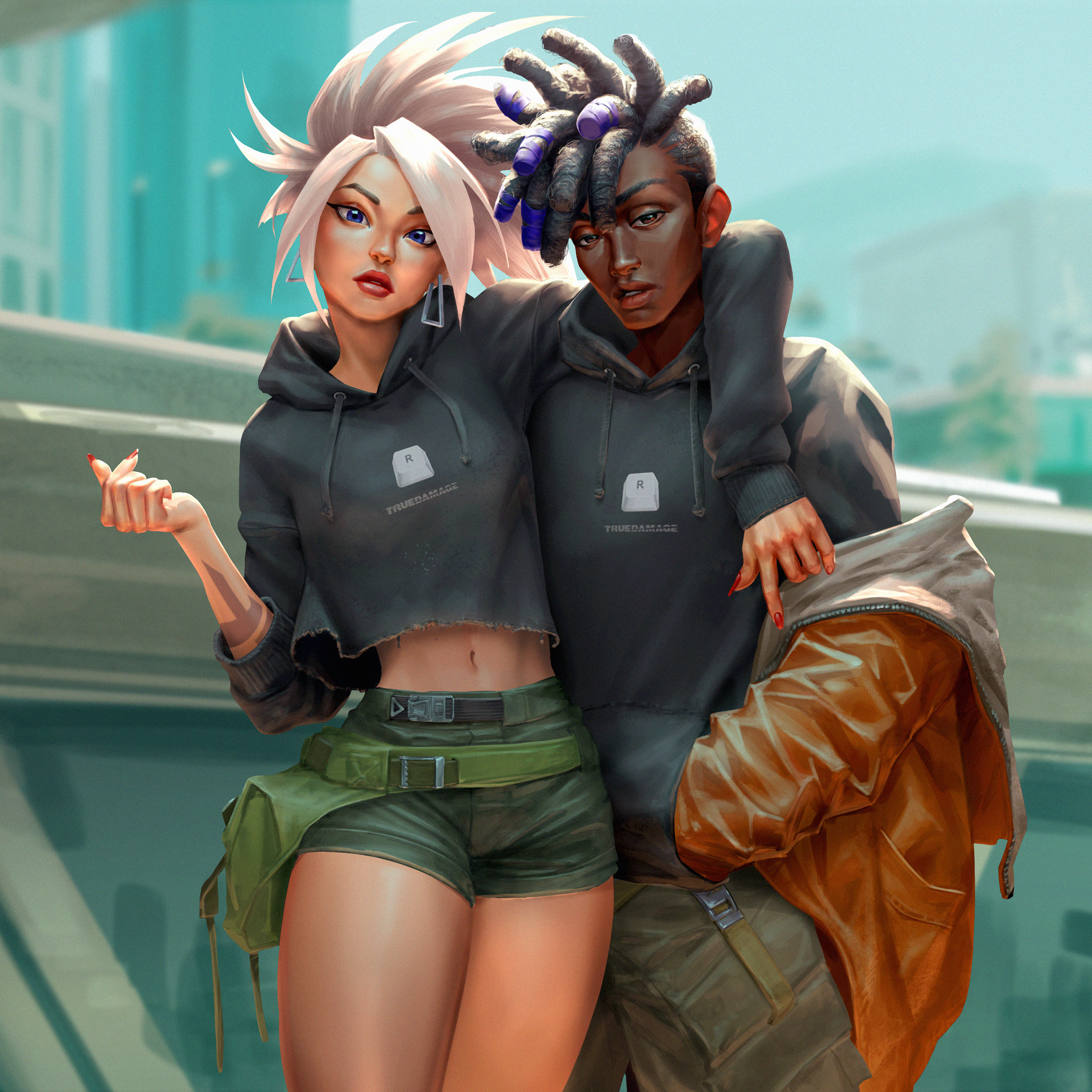 Artstation True Damage Fashion T J Geisen Akali, qiyana, ekko, senna, and yusao. artstation true damage fashion t j