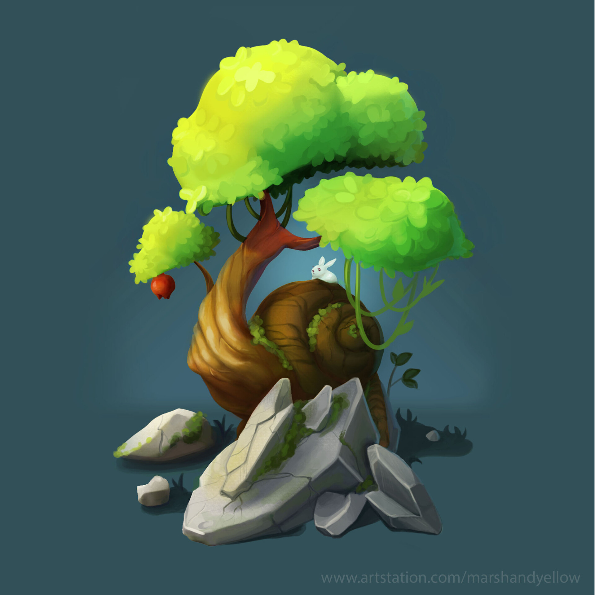 ArtStation - Tree and rabbit