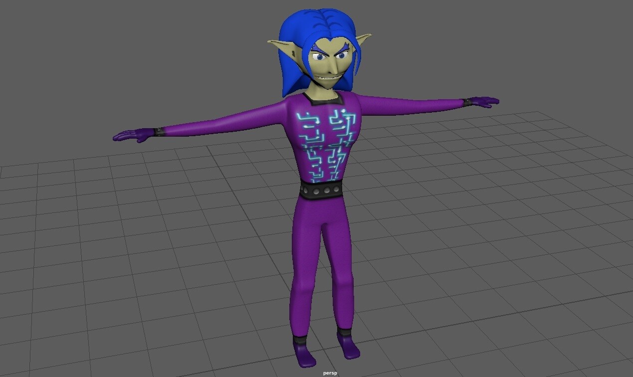 The final 3D model of the Yenen character