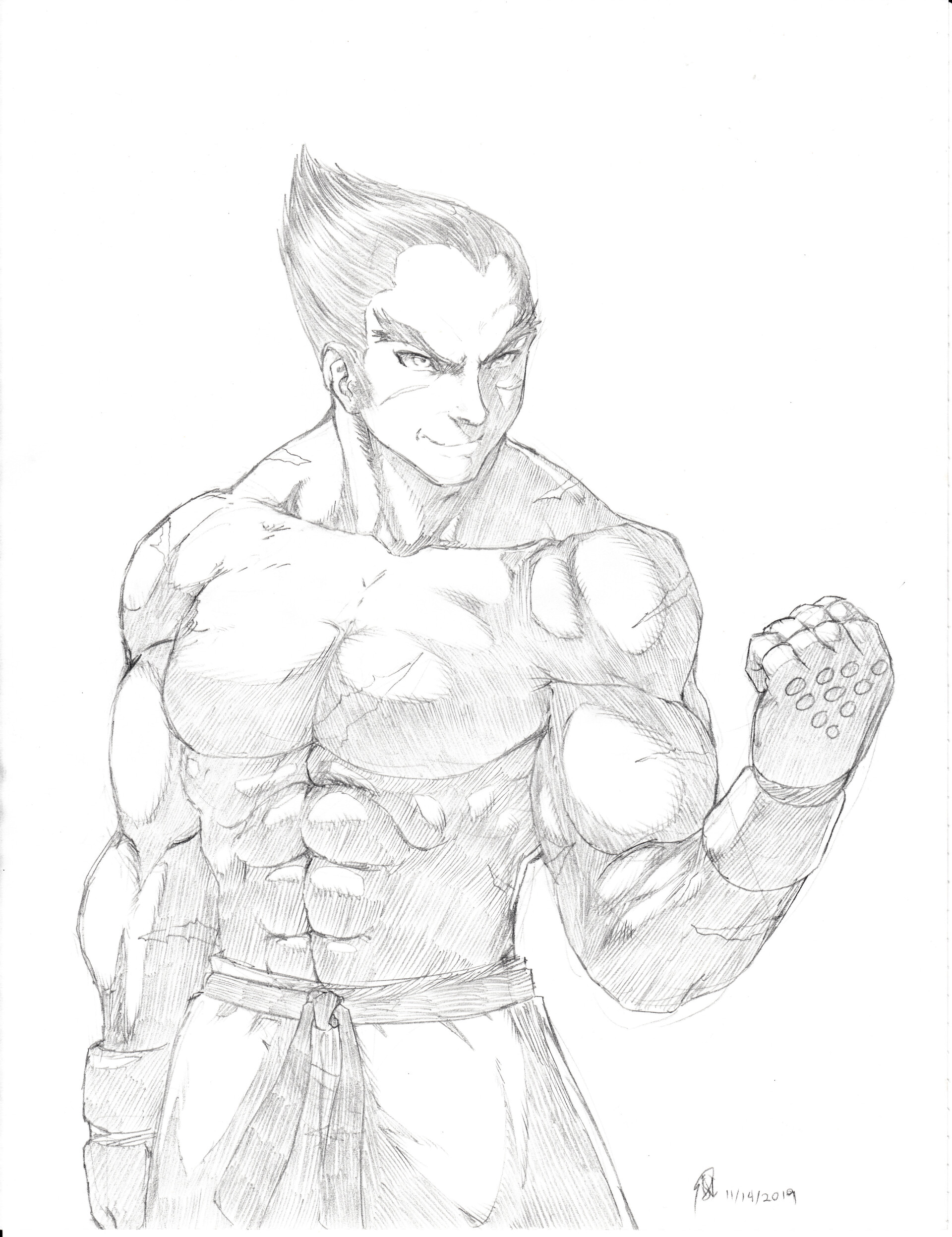 decided to draw Kazuya Mishima. how's my work? : r/Tekken