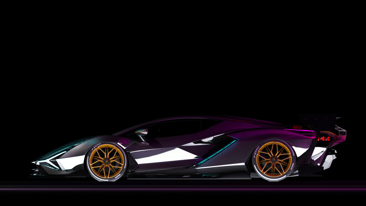 BRIANKIMWORKS - Lamborghini SIAN Neon Vibe Concept.