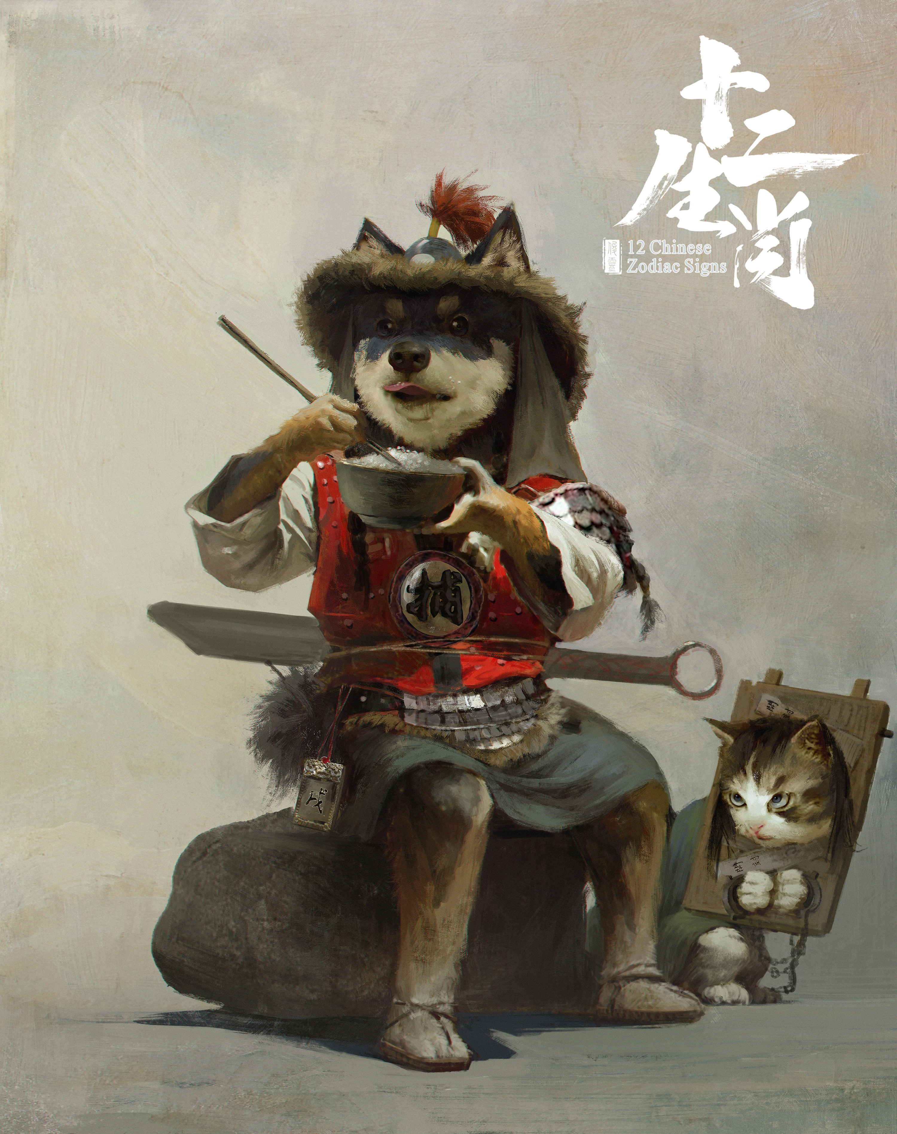 ArtStation - Chinese Zodiac Signs12-Pig chivalrous 十二生肖