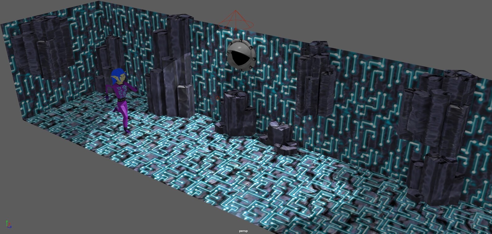 An image of the final 3D scene of an animated Yenen doing a flip