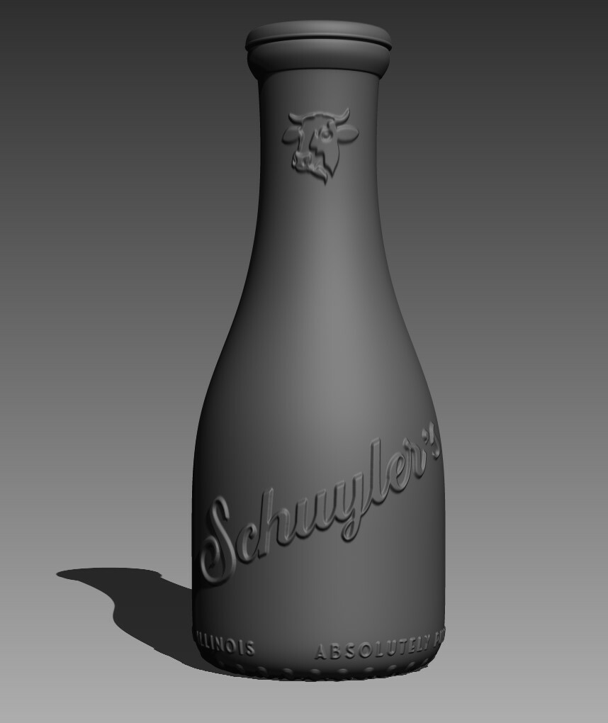 Milk Bottle ZBrush 1